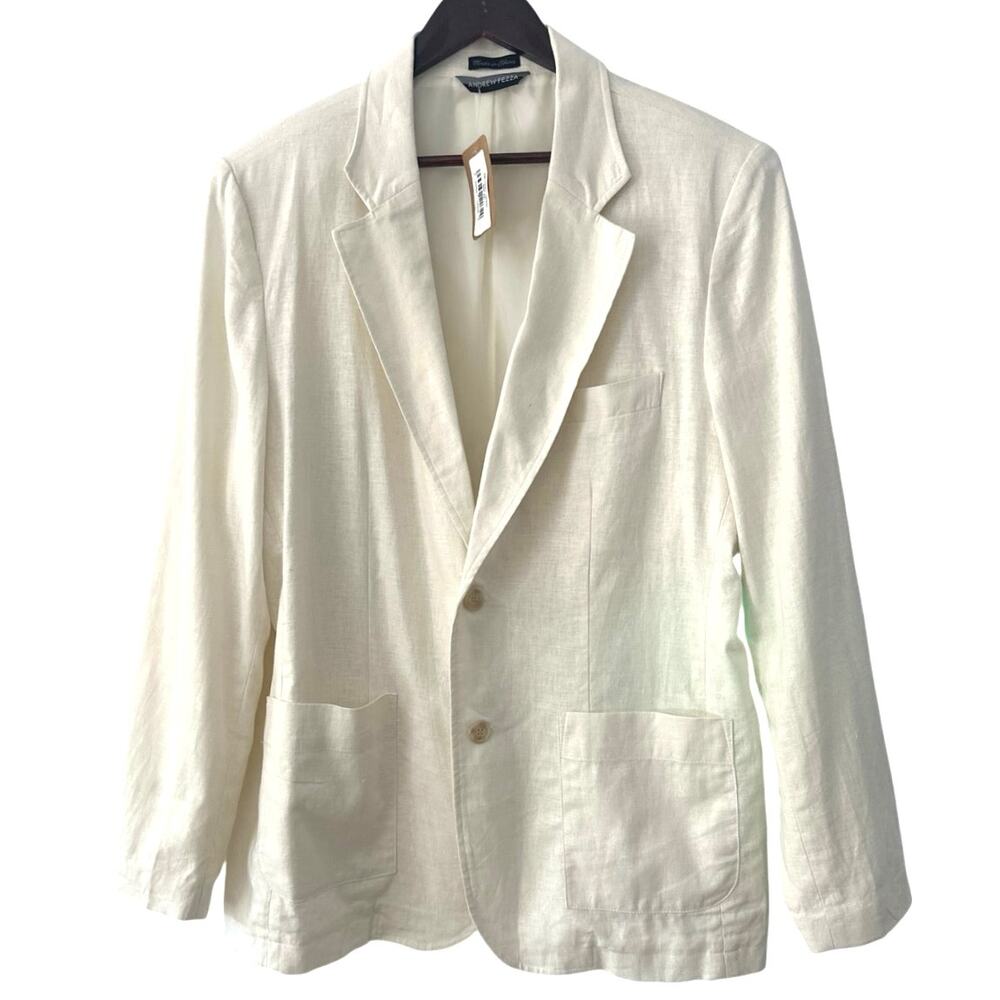 Andrew Fezza men’s linen sports jacket size M NWT wedding